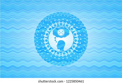 depression icon inside water style badge.