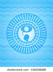 depression icon inside water style emblem.