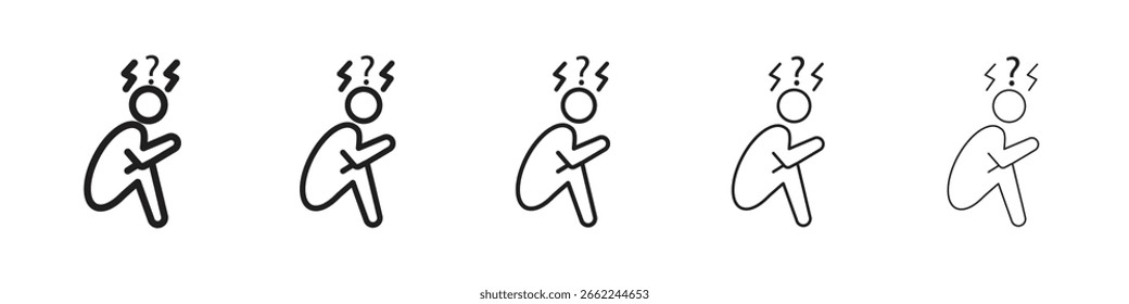 Depression icon isolated silhouette on white background. Vector illustration.