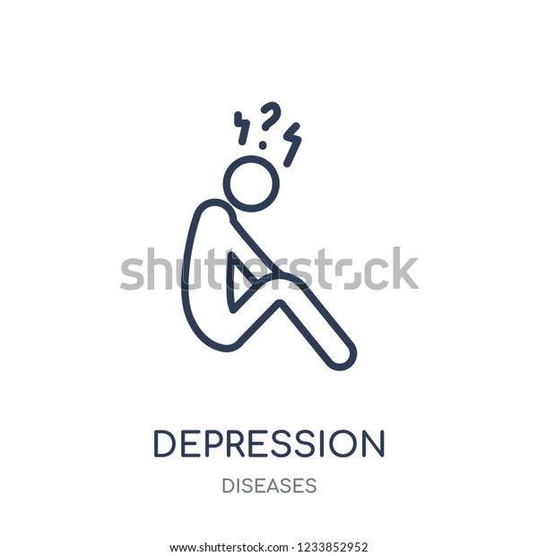 Depression Icon Depression Linear Symbol Design Stock Vector (Royalty ...