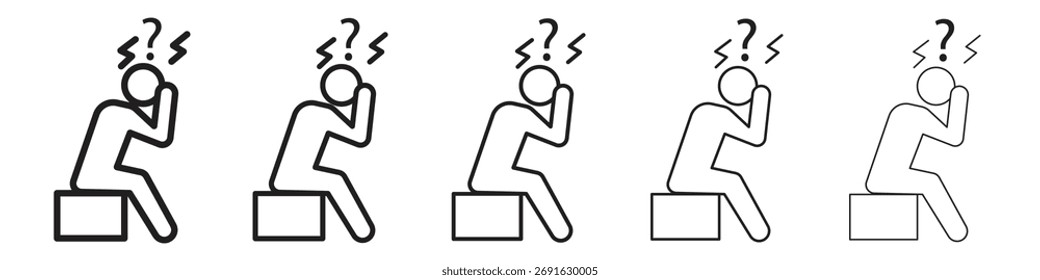 Ícone de depressão logotipo definir conceito ilustração de vetor de estoque.