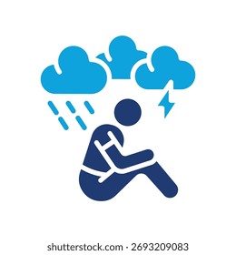 Icono de depresión Ilustración vectorial mixta