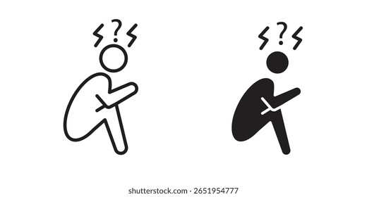Icono de depresión. conjunto de símbolos de Vector moderno