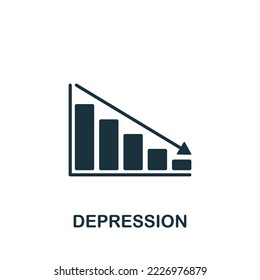 Icono de depresión. Icono de política simple monocroma para plantillas, diseño web e infografías