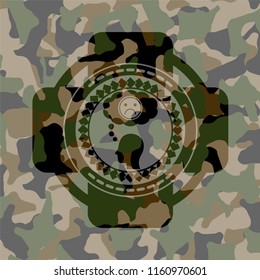 depression icon on camo pattern