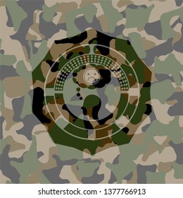 depression icon on camo texture