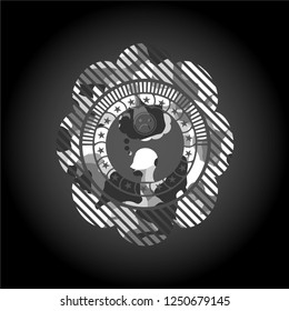 depression icon on grey camo texture