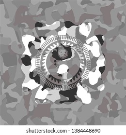 depression icon on grey camo pattern