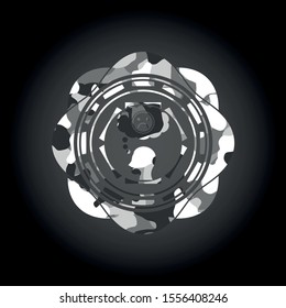 depression icon on grey camo texture