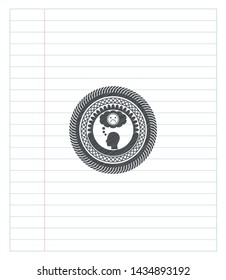 depression icon with pencil strokes. Vector Illustration. Detailed.