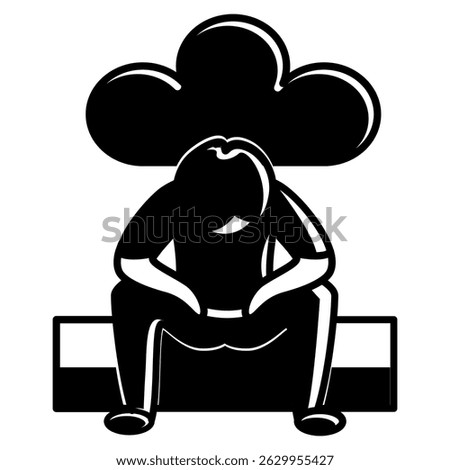 Depression icon represented by man Depression Black Filled style.