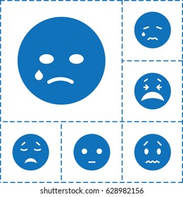 Depression icon. set of 6 depression filled icons such as sad emot