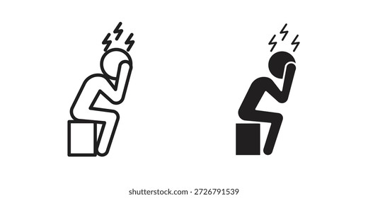 Symbol für Depression festgelegt. Paket mit minimalem Logo-Webelement.