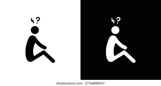 Depression Symbol Silhouette Vektor flache Illustration Design Pack.