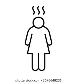Symbol für Depression. Einfaches Gliederungsformat. Lineares Depressionssymboldesign. Einfache Liniengrafik auf weißem Hintergrund.