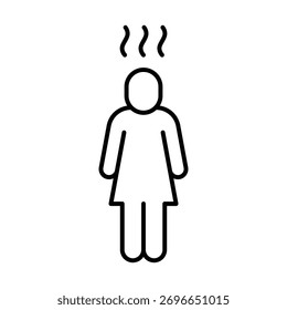 Symbol für Depression. Einfaches Gliederungsformat. Lineares Depressionssymboldesign. Einfache Liniengrafik auf weißem Hintergrund.