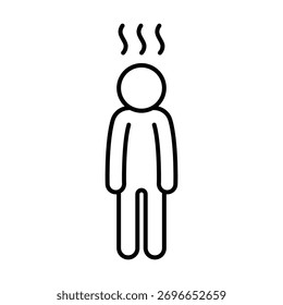 Depression icon. Simple outline style. Depression linear symbol design. Simple line illustration on white background.