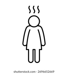 Depression icon. Simple outline style. Depression linear symbol design. Simple line illustration on white background.