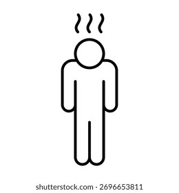 Depression icon. Simple outline style. Depression linear symbol design. Simple line illustration on white background.