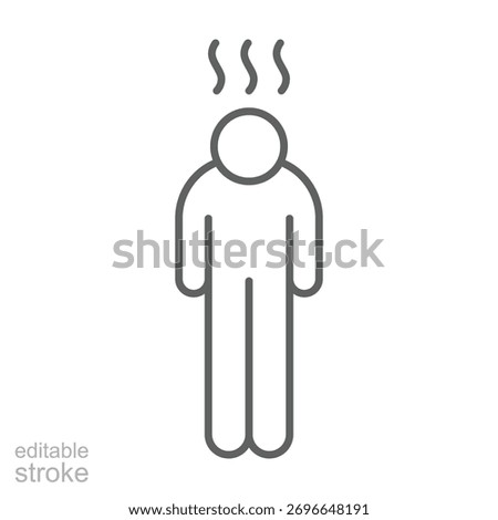 Depression icon. Simple outline style. Depression linear symbol design. Simple line illustration on white background. Editable stroke