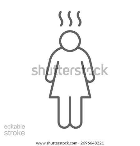 Depression icon. Simple outline style. Depression linear symbol design. Simple line illustration on white background. Editable stroke