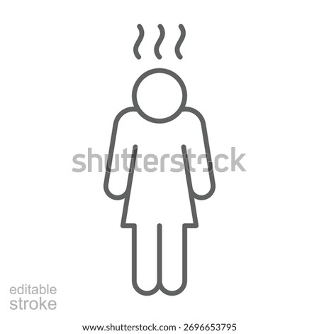 Depression icon. Simple outline style. Depression linear symbol design. Simple line illustration on white background. Editable stroke