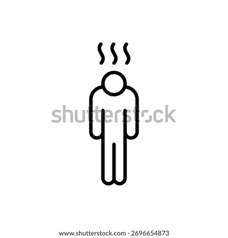 Depression icon. Simple outline style. Depression linear symbol design. Simple line illustration on white background.