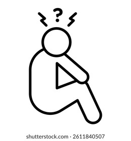 Depression icon Simple outline vector logo