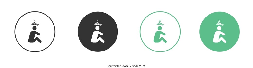 Ícone de depressão em estilo sólido pode ser usado para web, móvel, ui