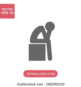 Depression Icon Symbol. Premium Quality Isolated Sadness Element In Trendy Style