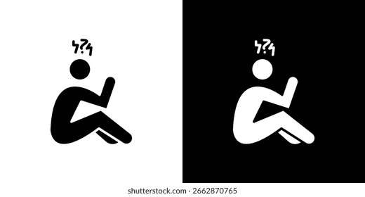 Símbolo de icono de depresión. Icono de Vector en diseño plano de moda