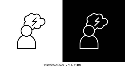 Symbol für Depression. Dünne lineare Websymbole