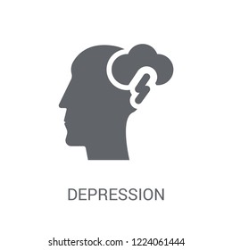 Depression icon. Trendy Depression logo concept on white background from business collection. Suitable for use on web apps, mobile apps and print media.