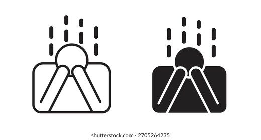 Elemento de diseño aislado de Vector de icono de depresión. EPS10