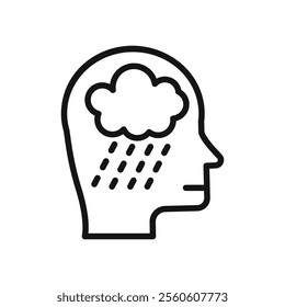 Depression icon vector line logo art