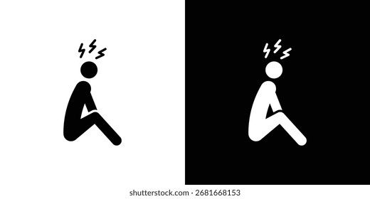 Depression icon Vector Silhouette for graphic and web design collection