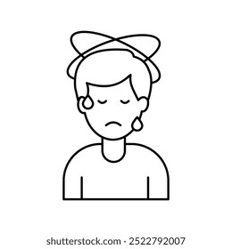 depression icon with white background vector stock illustration