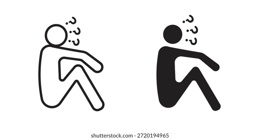 Depression icons. Pixel perfect. Vector outline icon. Flat logo concept.