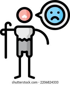 depression isolated design element stock illustration. Vector on a white background
