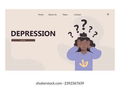Depression landing page. Mental health problems