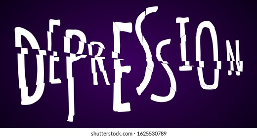 Depression Lettering Vector Text Banner Stock Vector (Royalty Free ...