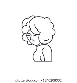 Depression line icon concept. Depression vector linear illustration, symbol, sign