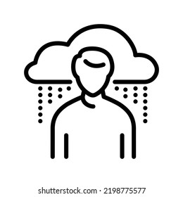 Depression сolor line icon. Pictogram for web page.