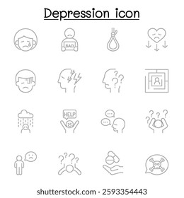 Depression line icon vector illustration graphic