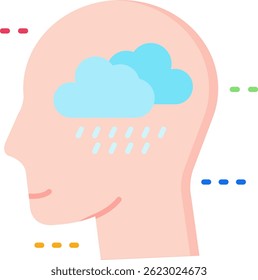 Depression Line vector Icon Design