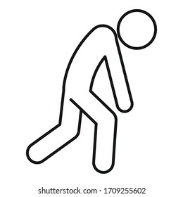 Depression man icon. Outline depression man vector icon for web design isolated on white background