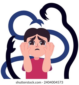 depression man sad illustration isolated