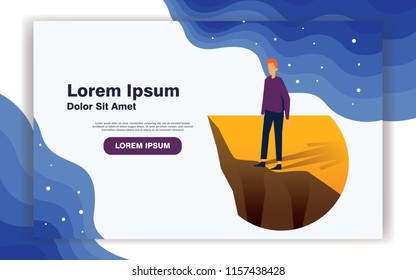 DEPRESSION MAN WANT TO KILL HIMSELF FROM THE CLIFF. HEALTH LANDING PAGE DESIGN