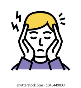 depression, nervous disorder color icon vector. depression, nervous disorder sign. isolated symbol illustration