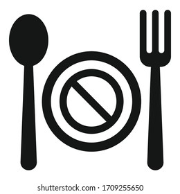 Icono de la depresión sin comida. Ilustración simple de la depresión no icono de vector de alimento para diseño web aislado en fondo blanco